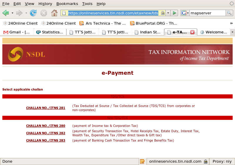 Income tax epayment site